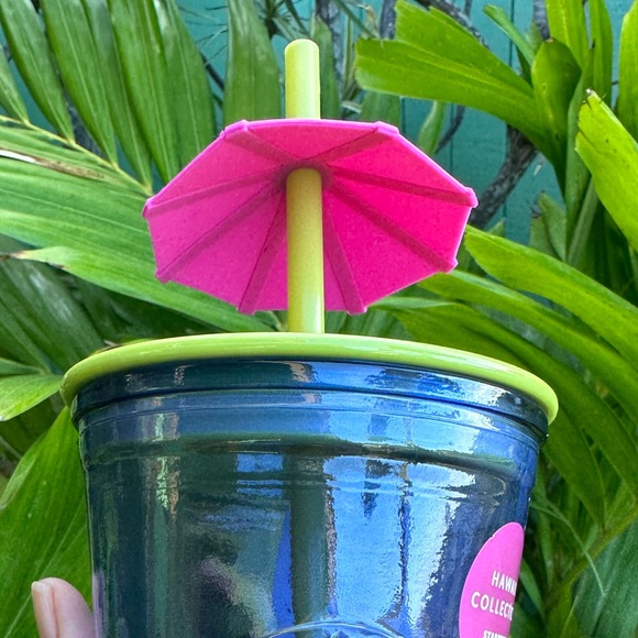 294. Starbucks Hawaii Exclusive Recycle Cobalt Blue Glass Umbrella Straw… - Picture 6 of 6